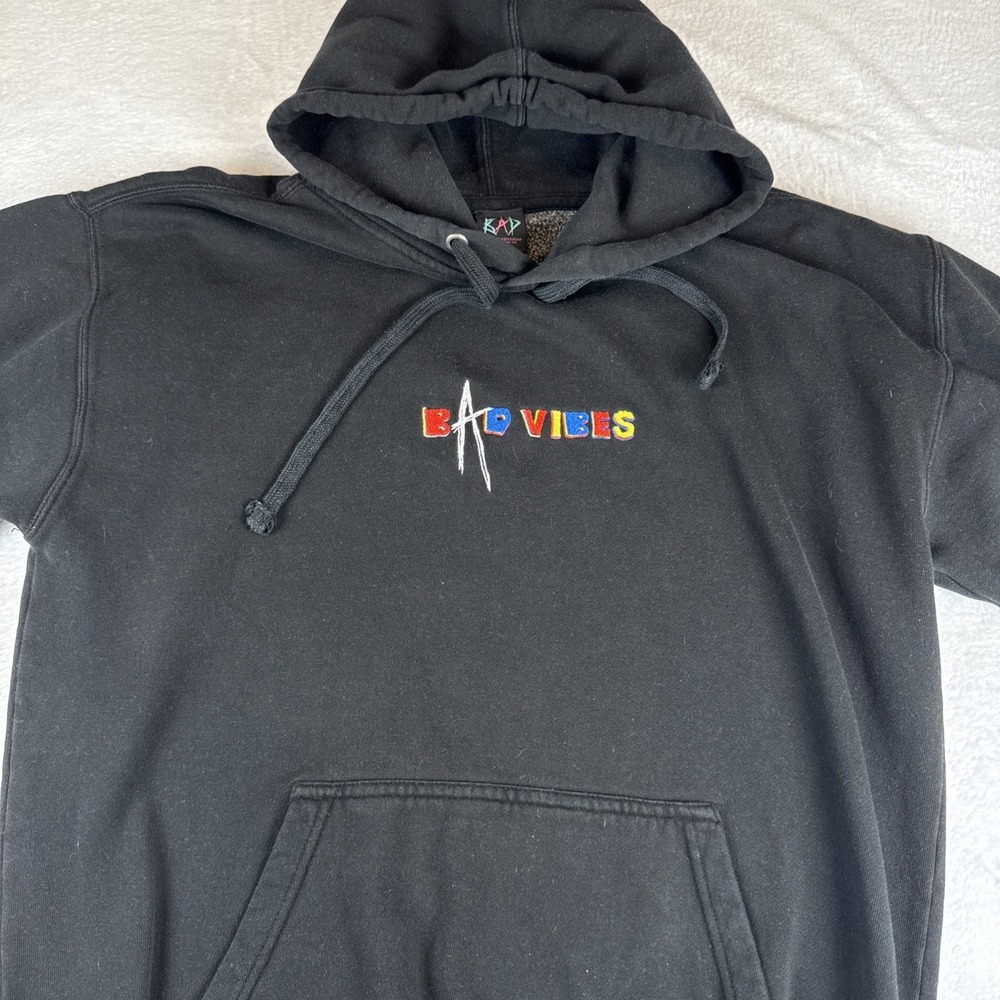 RARE!  XXXTENTACION Bad Vibes Forever Hoodie Black Embroidered Logo Men's Size S